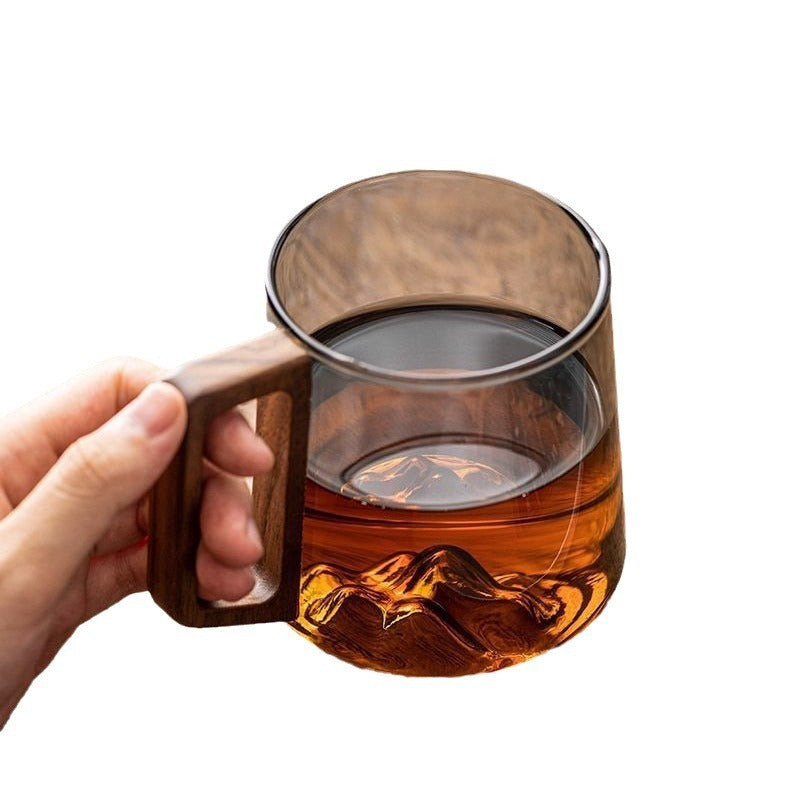 Modern Glass Cup with Wooden Accent - I Love Goods