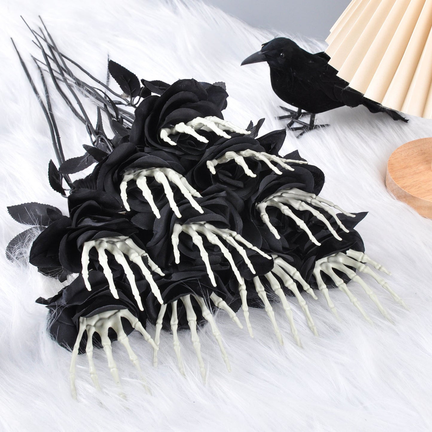 Gothic Skull Hand & Rose Decor - I Love Goods