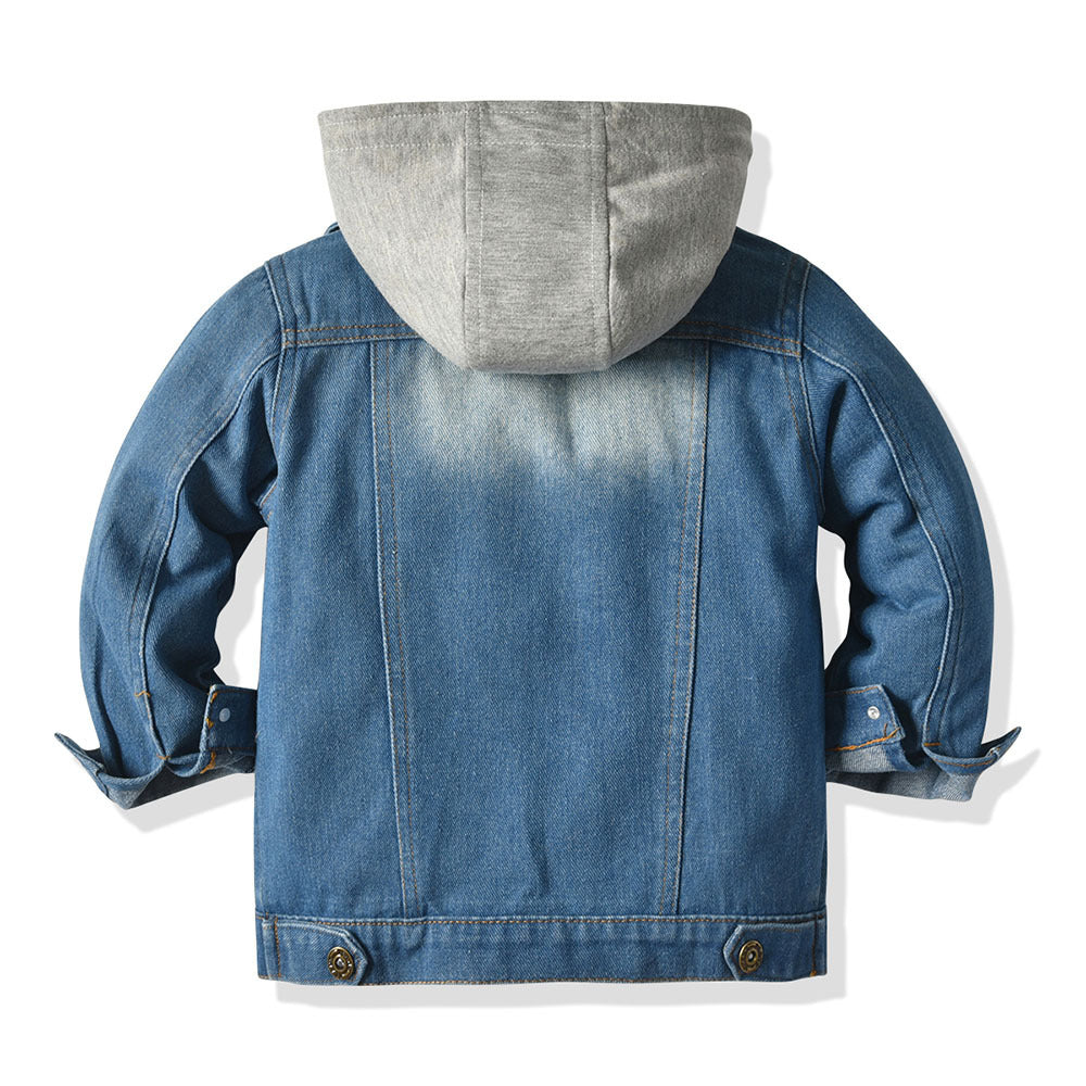 Kids' 2-in-1 Hooded Denim Jacket - I Love Goods