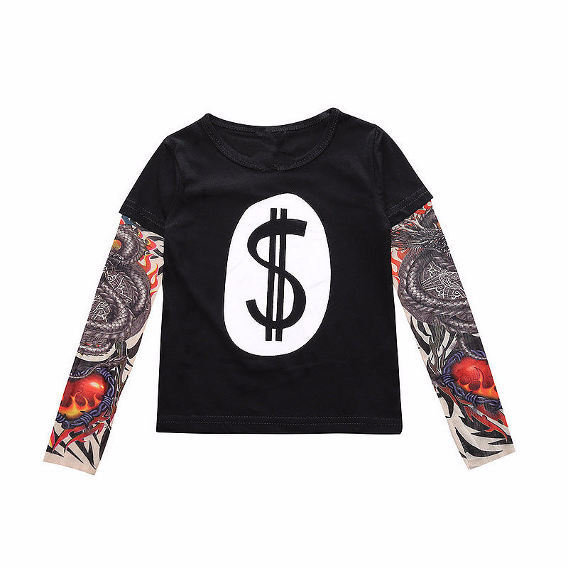 Tattoo long sleeve stitching top - I Love Goods