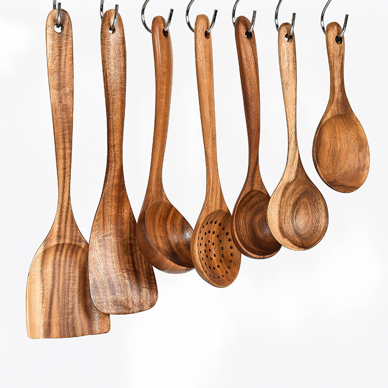 Natural Teak Wood Cooking Tool Set - I Love Goods