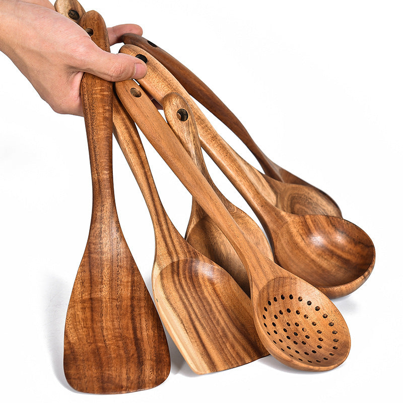 Natural Teak Wood Cooking Tool Set - I Love Goods