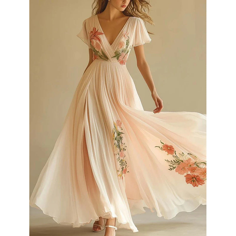 Flowy Floral Beach Wedding Guest Dress - I Love Goods