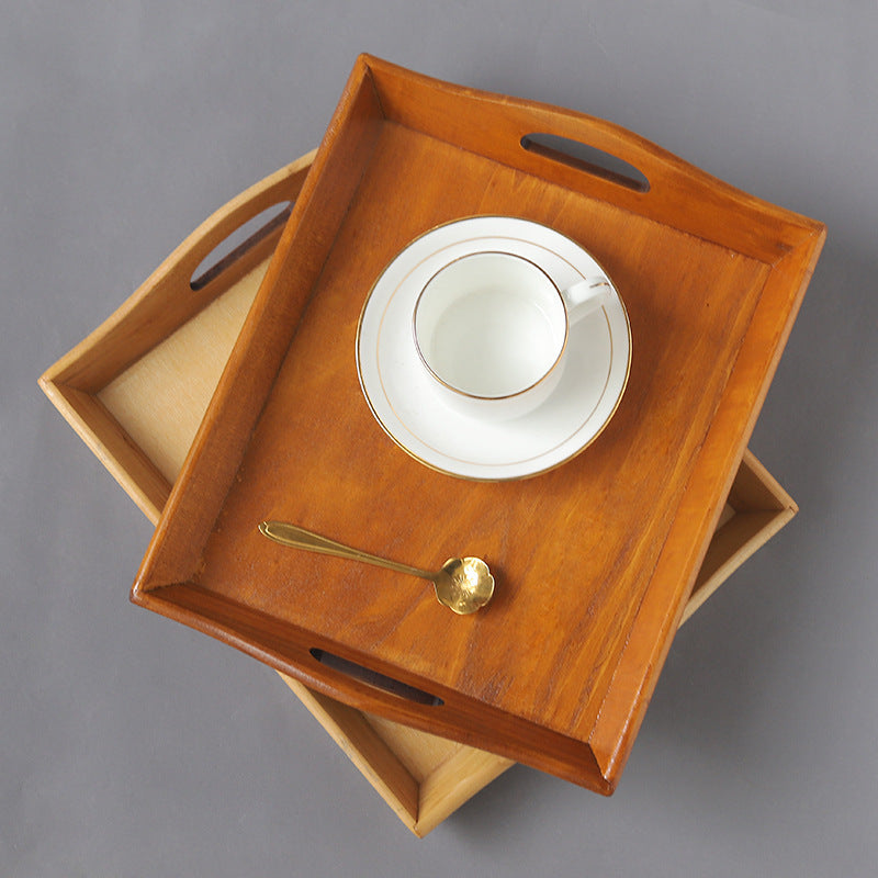 Retro Wood & Bamboo Serving Tray - I Love Goods