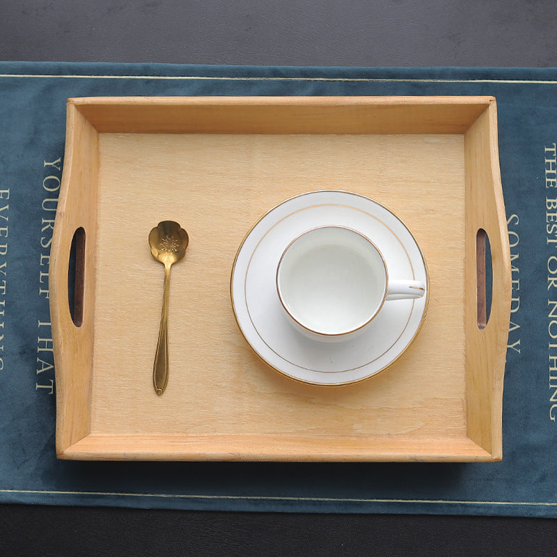 Retro Wood & Bamboo Serving Tray - I Love Goods