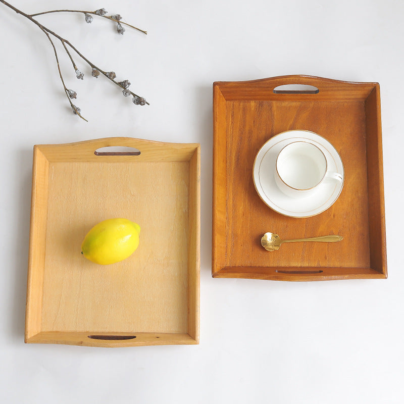 Retro Wood & Bamboo Serving Tray - I Love Goods