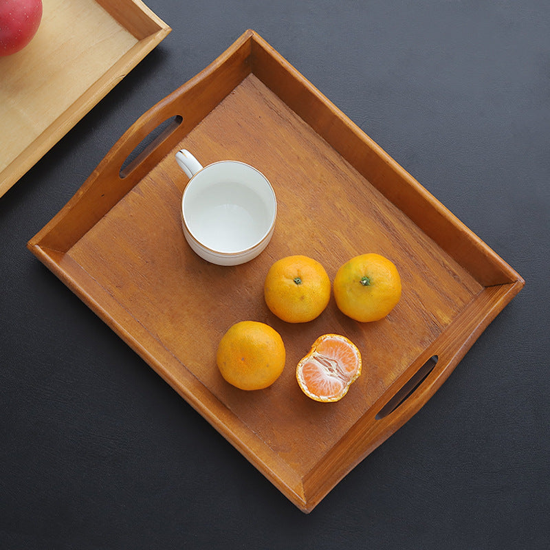 Retro Wood & Bamboo Serving Tray - I Love Goods