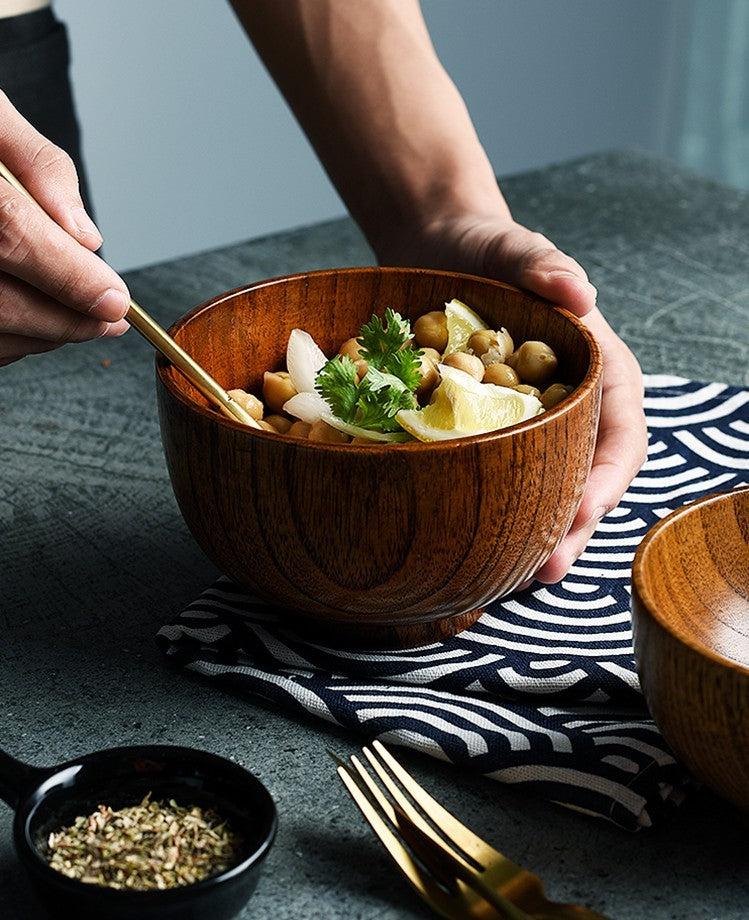 Retro Japanese style wooden tableware - I Love Goods