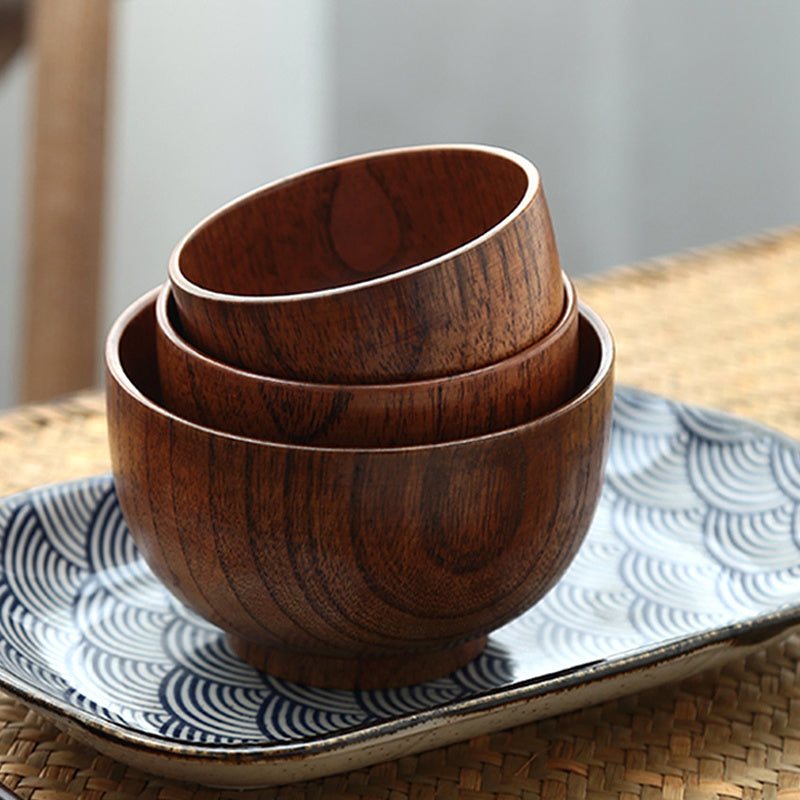 Japanese-Style Wooden Serving Bowls - I Love Goods