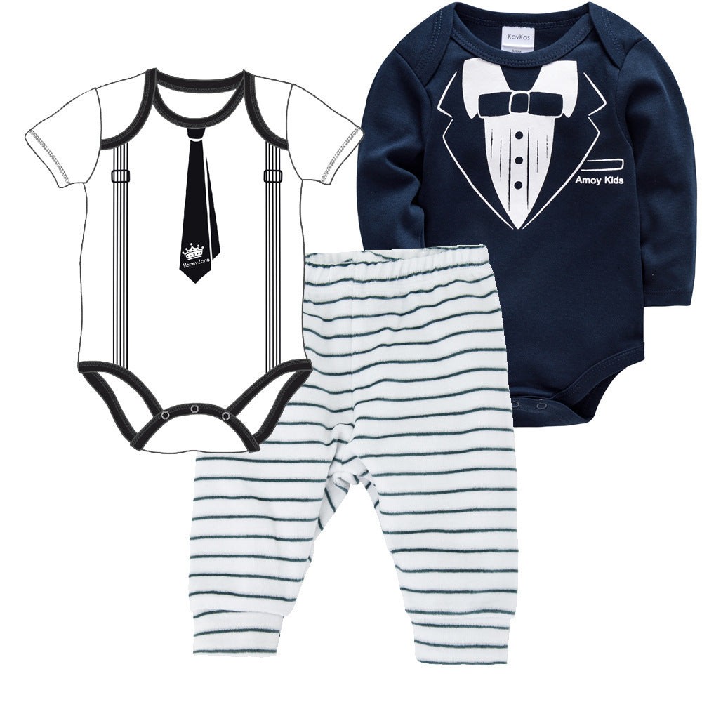 Solid Color Korean Newborn Baby Clothes Kids Set - I Love Goods