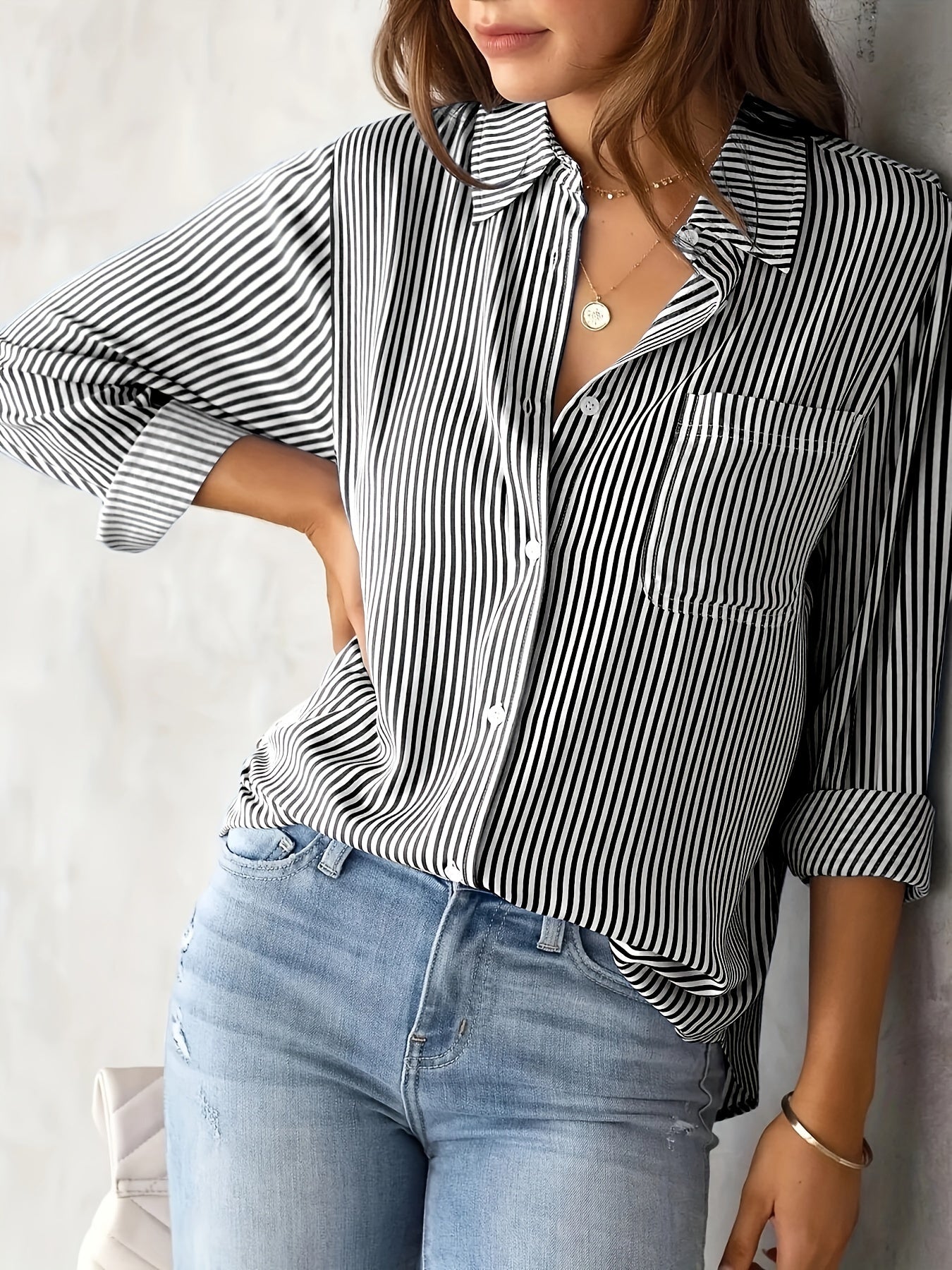 Classic Striped Long-Sleeve Shirt - I Love Goods