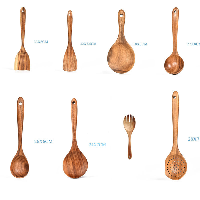 Natural Teak Wood Cooking Tool Set - I Love Goods