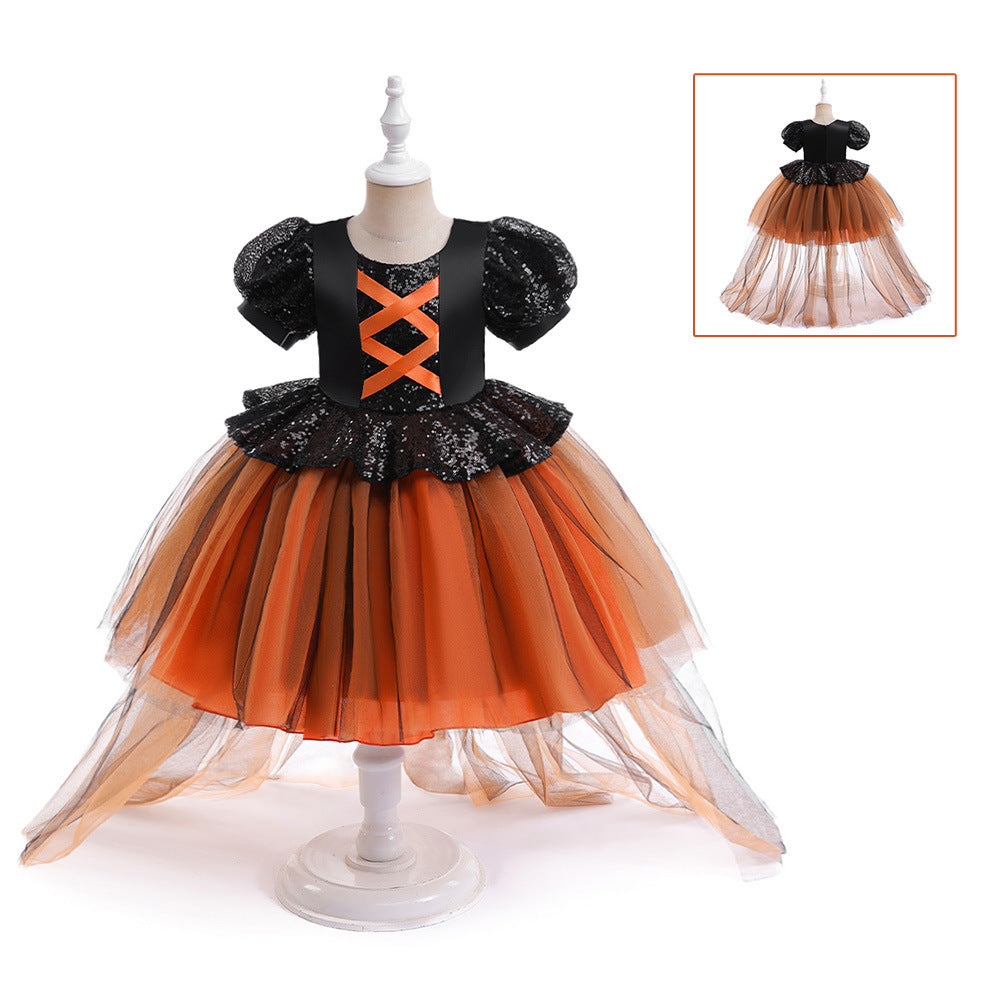 Halloween Girls' Witch Performance Costume Party Dress - I Love Goods