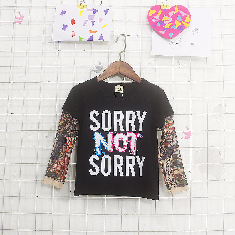Tattoo long sleeve stitching top - I Love Goods