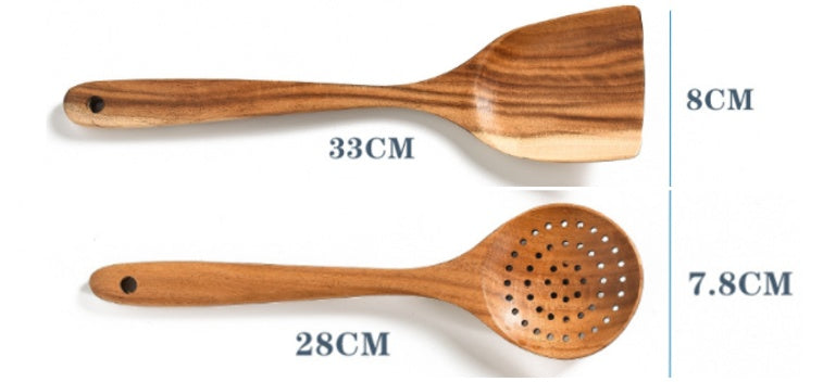 Natural Teak Wood Cooking Tool Set - I Love Goods