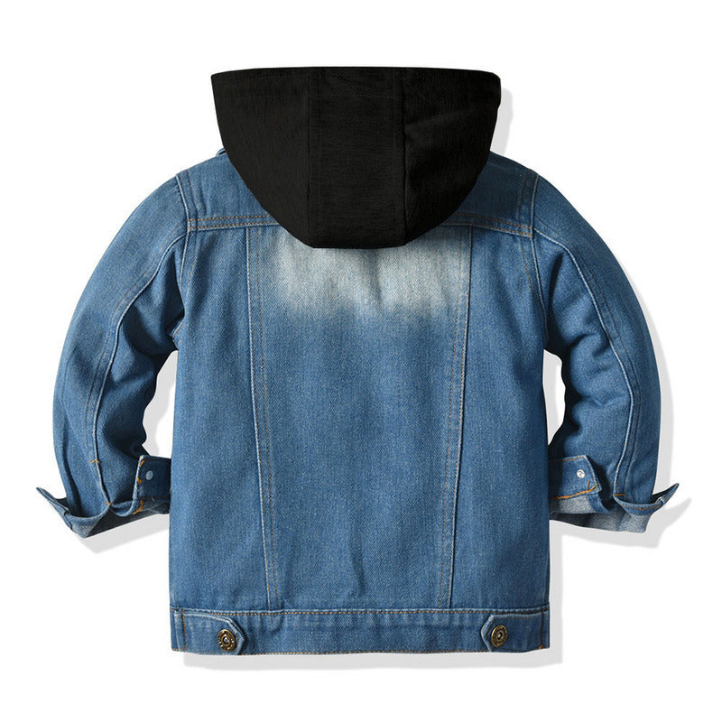 Kids' 2-in-1 Hooded Denim Jacket - I Love Goods