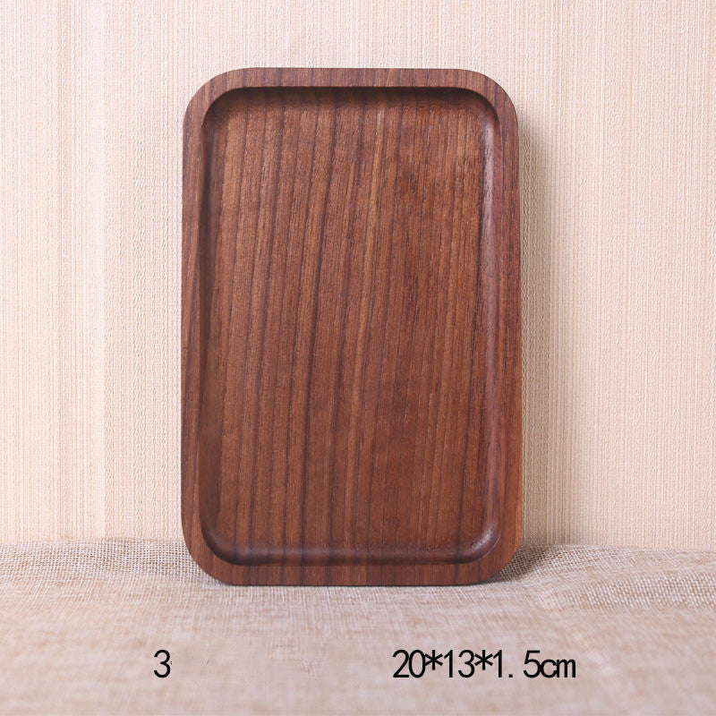 Japanese Style Wooden Black Walnut Rectangular Dinner Plate - I Love Goods