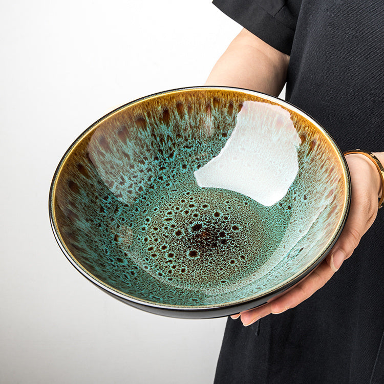 Vintage Green Ceramic 8-inch Household Noodle Bowl - I Love Goods