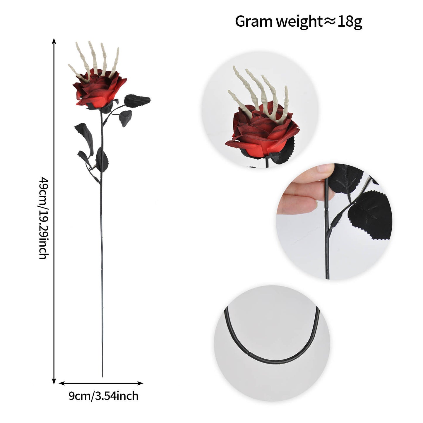 Gothic Skull Hand & Rose Decor - I Love Goods