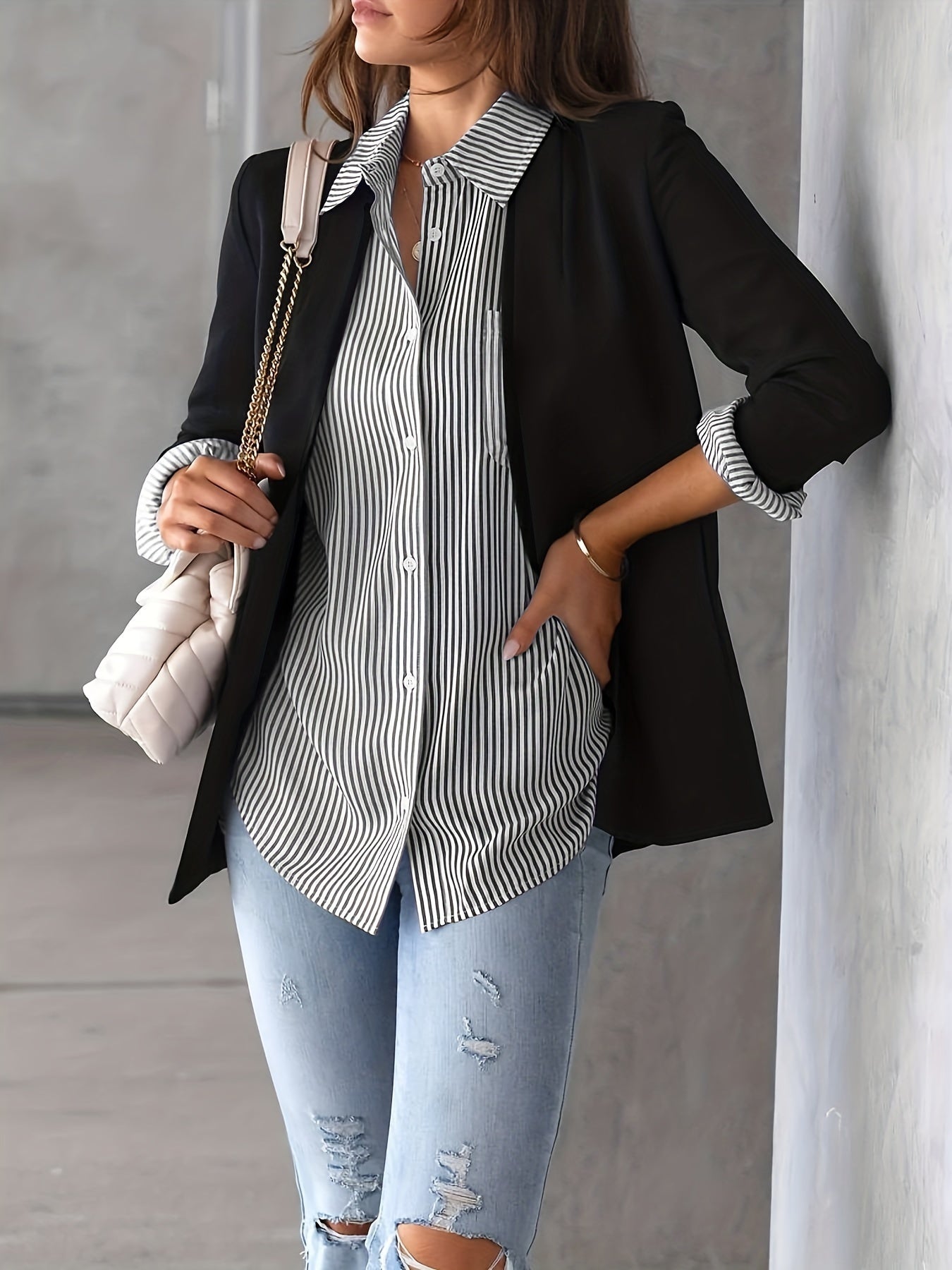 Classic Striped Long-Sleeve Shirt - I Love Goods