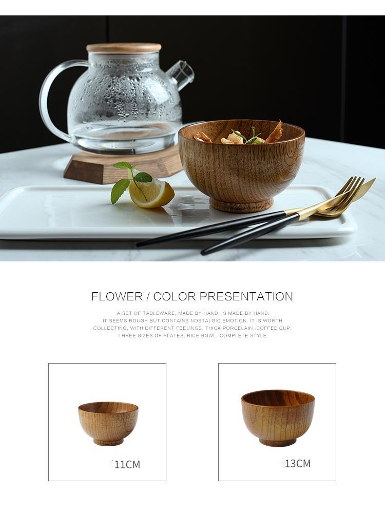 Retro Japanese style wooden tableware - I Love Goods