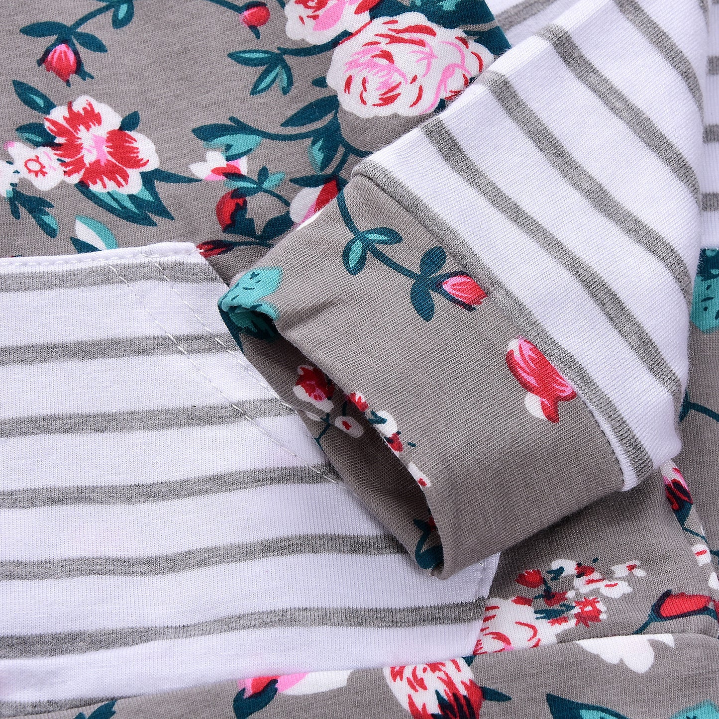 Infant Baby Girl Floral Striped Outift - I Love Goods