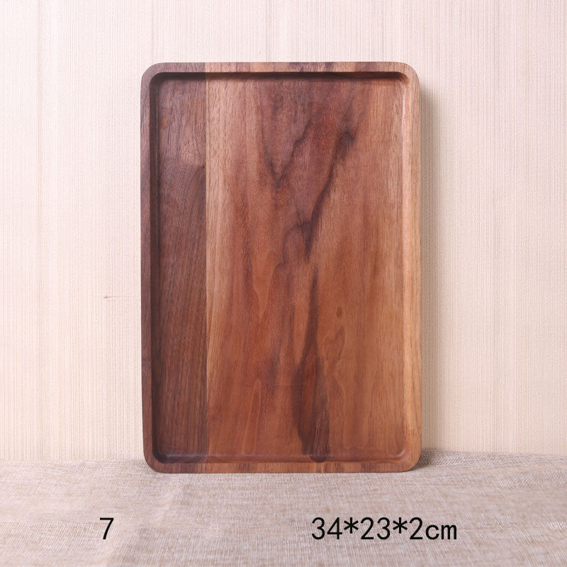 Japanese Style Wooden Black Walnut Rectangular Dinner Plate - I Love Goods