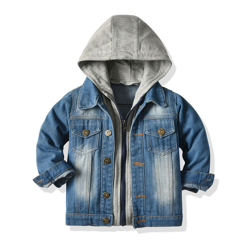 Kids' 2-in-1 Hooded Denim Jacket - I Love Goods