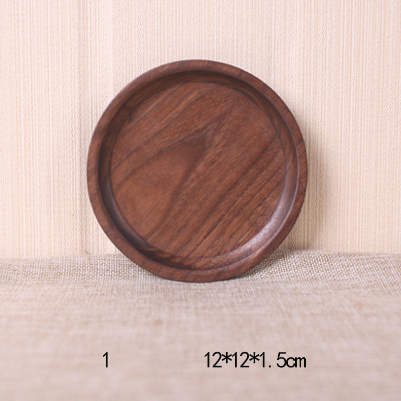 Japanese Style Wooden Black Walnut Rectangular Dinner Plate - I Love Goods