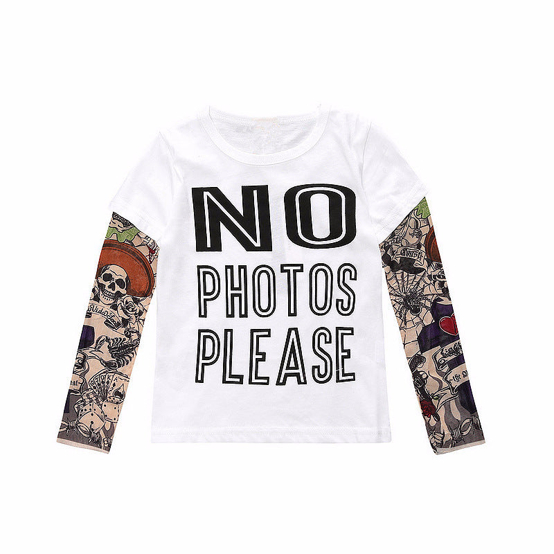 Tattoo long sleeve stitching top - I Love Goods