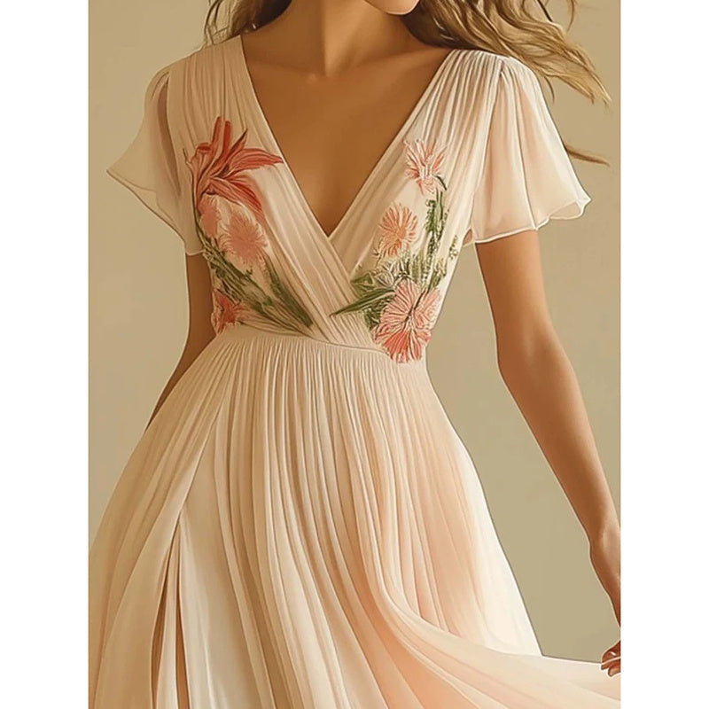 Flowy Floral Beach Wedding Guest Dress - I Love Goods