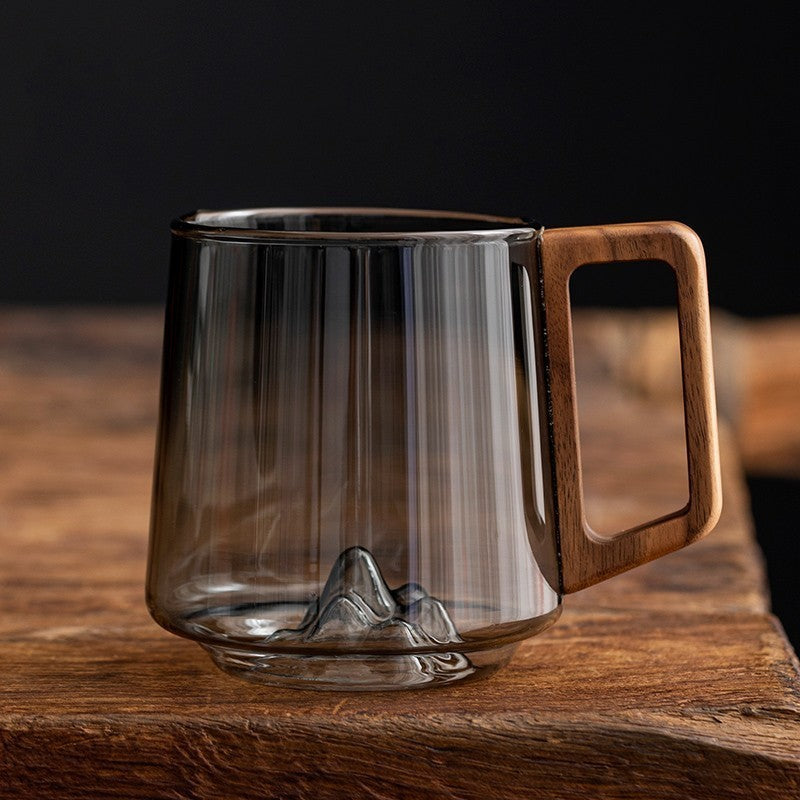 Modern Glass Cup with Wooden Accent - I Love Goods