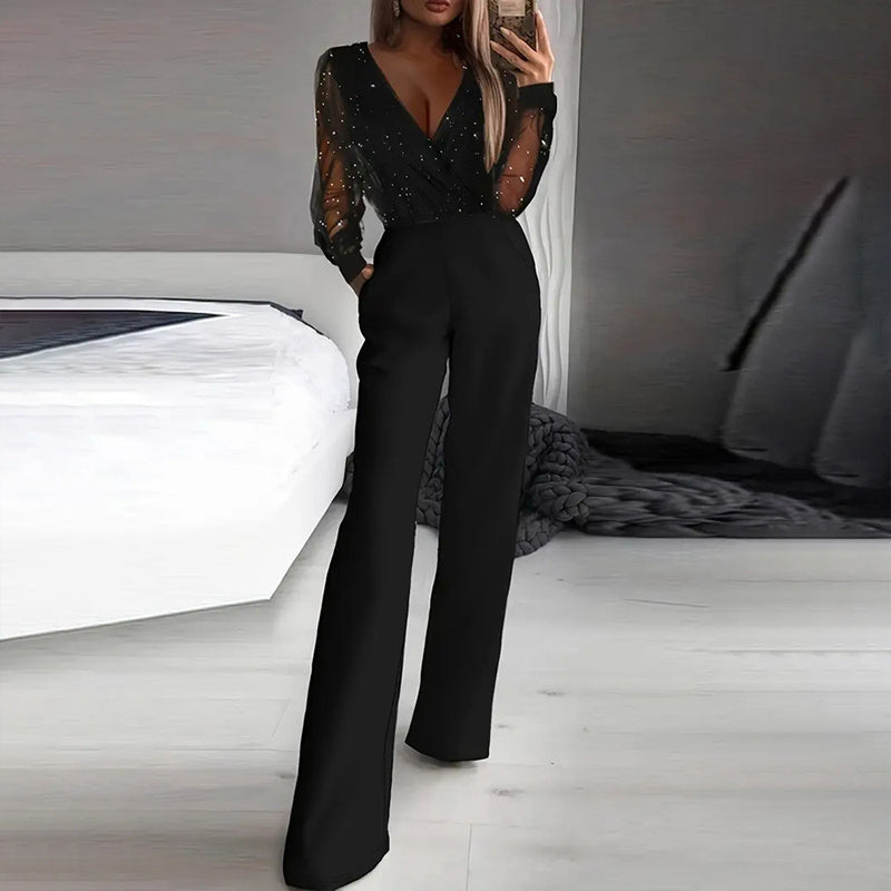 Sparkle & Slay: Sequin Tulle Jumpsuit - I Love Goods