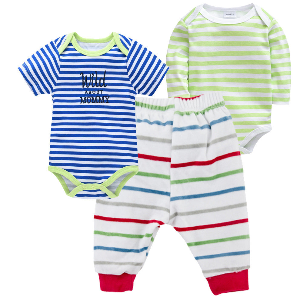 Solid Color Korean Newborn Baby Clothes Kids Set - I Love Goods