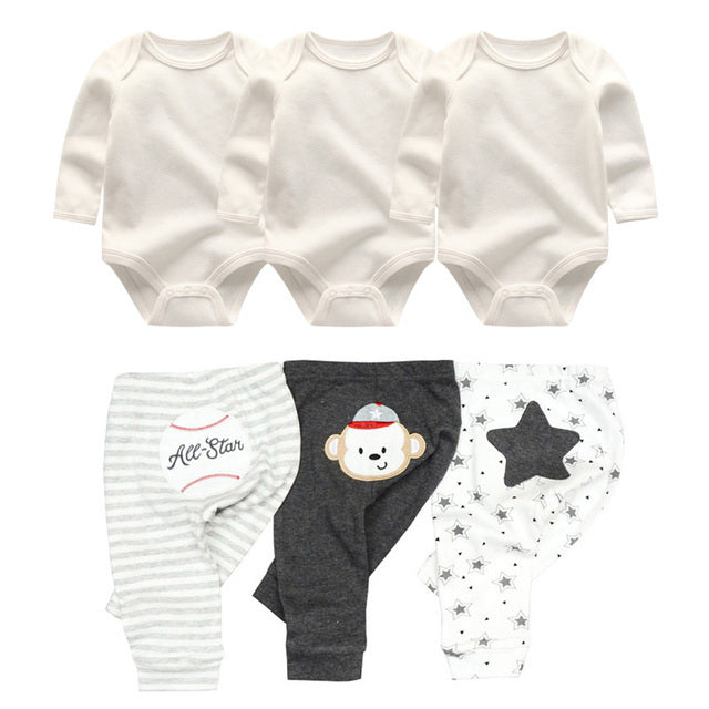Cotton Baby Girl Clothes Bodysuits Pants Sets - I Love Goods