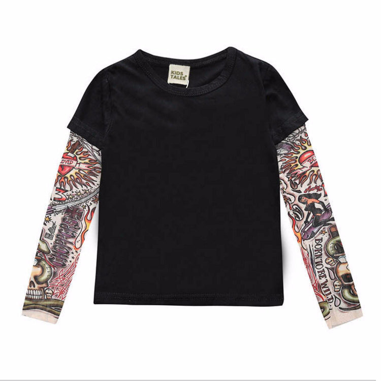 Tattoo long sleeve stitching top - I Love Goods