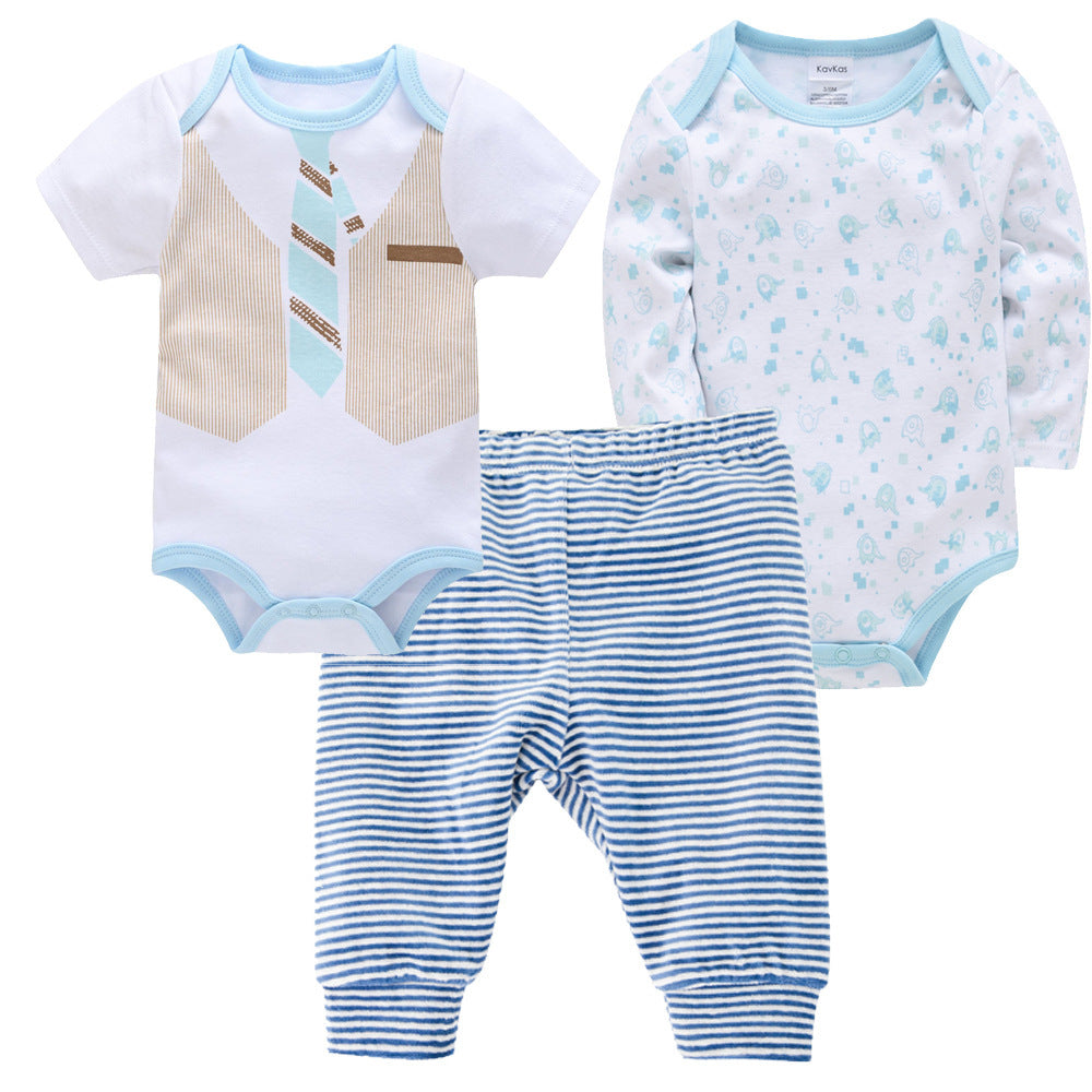 Solid Color Korean Newborn Baby Clothes Kids Set - I Love Goods