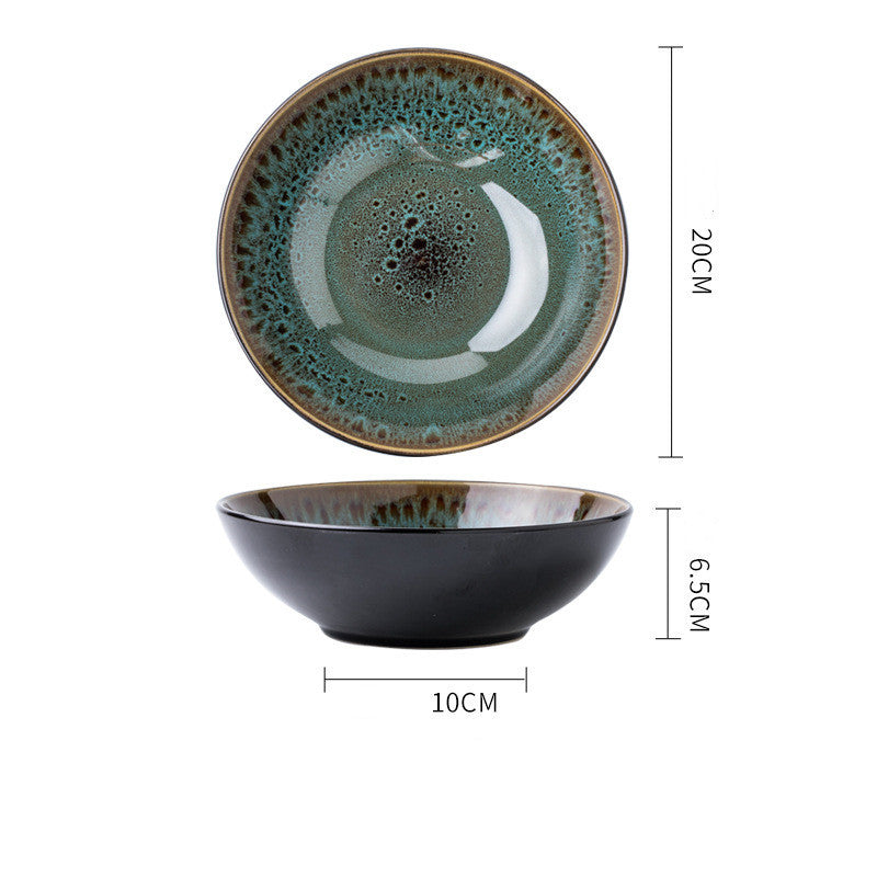 Vintage Green Ceramic 8-inch Household Noodle Bowl - I Love Goods