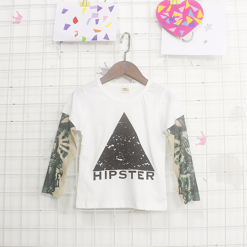 Tattoo long sleeve stitching top - I Love Goods