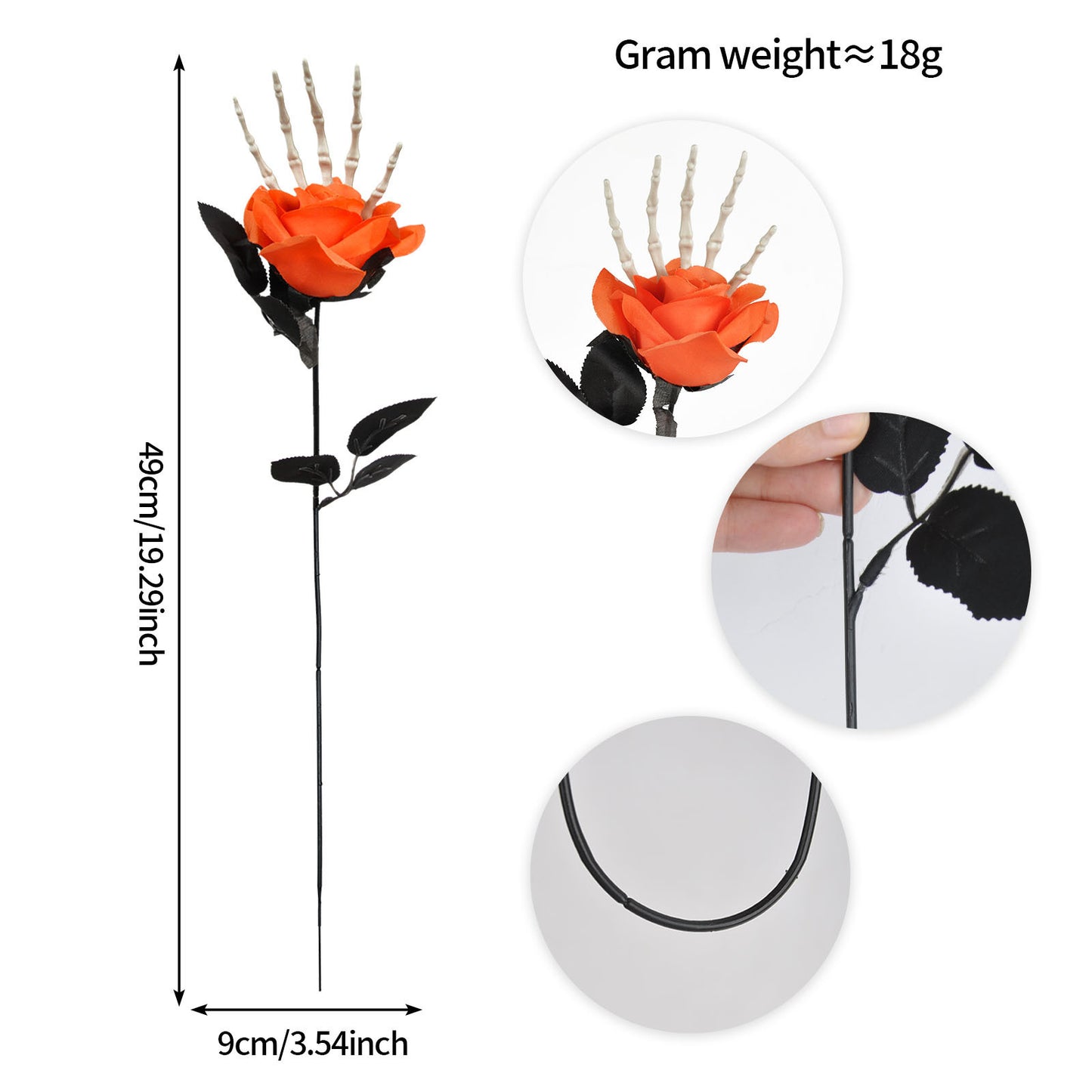 Gothic Skull Hand & Rose Decor - I Love Goods
