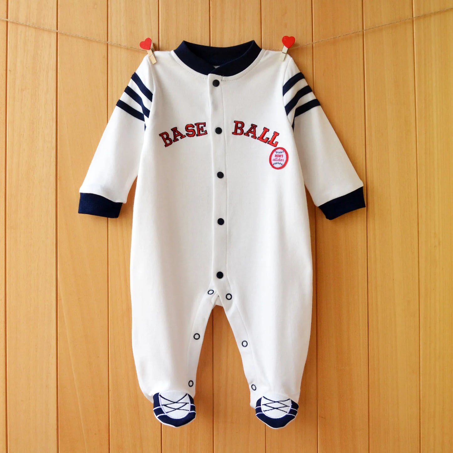 Baseball Style Cotton Coverall (Newborn-Toddler) - I Love Goods