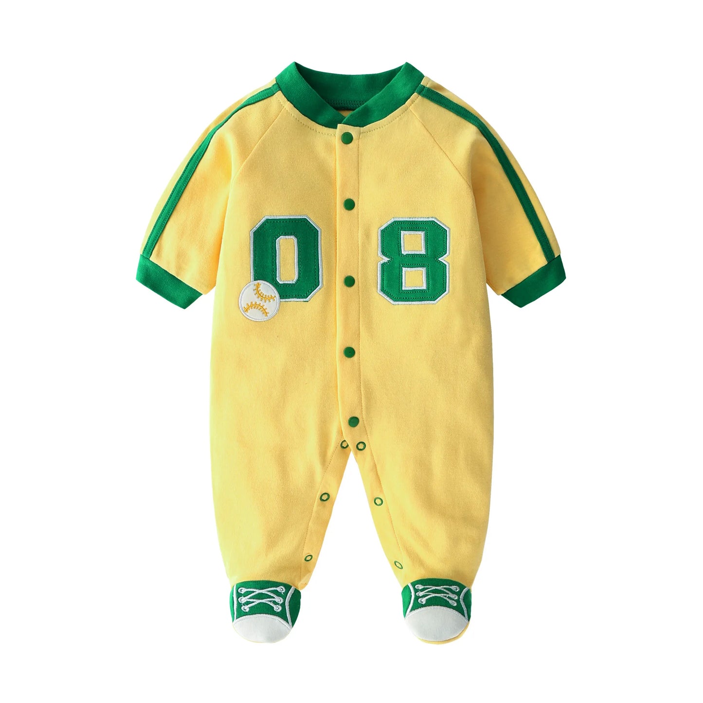 Baseball Style Cotton Coverall (Newborn-Toddler) - I Love Goods