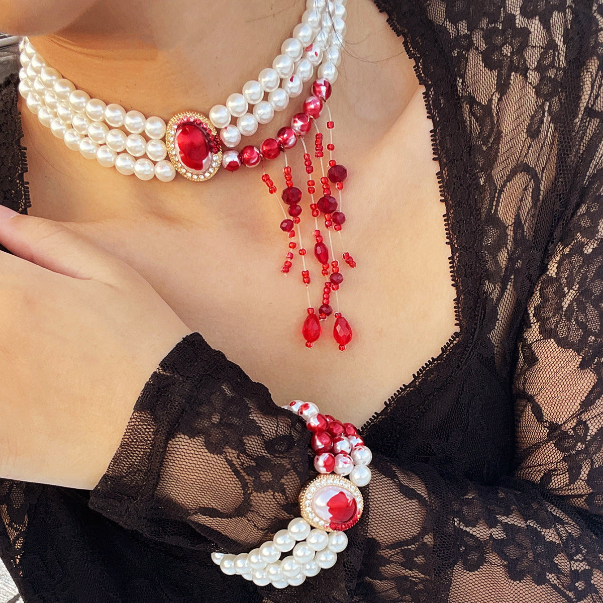 Halloween Pearl Collar Retro Gothic Style - I Love Goods