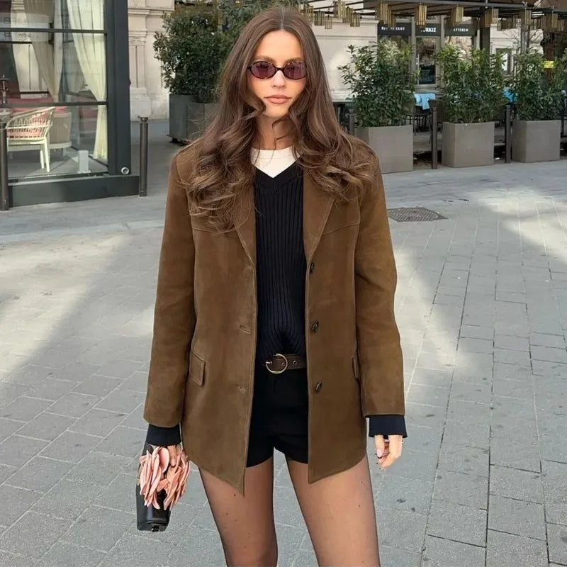 Vintage Suede Blazer for Women - I Love Goods