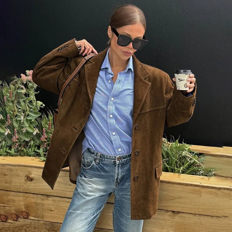 Vintage Suede Blazer for Women - I Love Goods