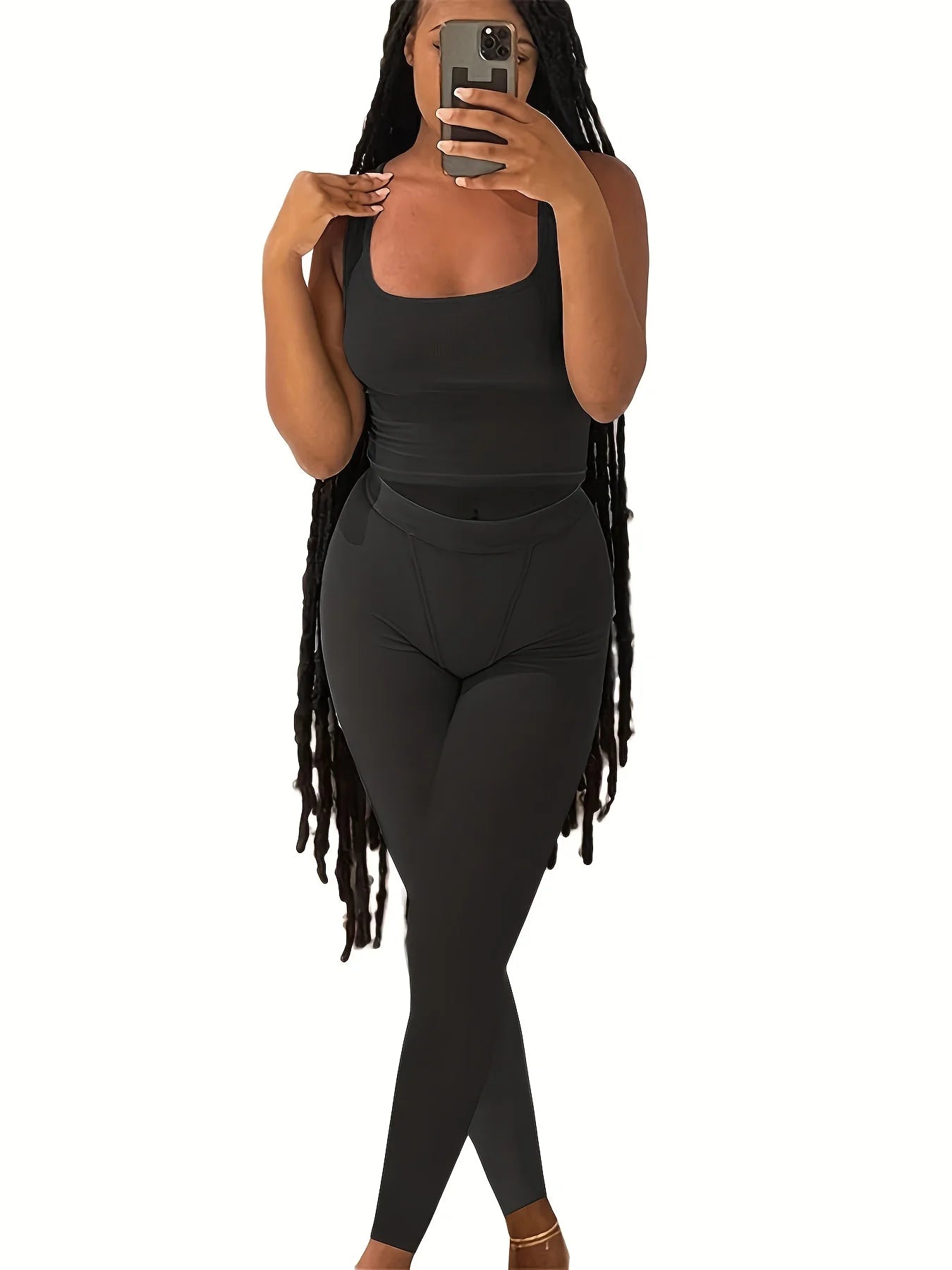 Ultimate High-Stretch Sporty Two-Piece Set for Women (Cropped Tank & Leggings) - I Love Goods