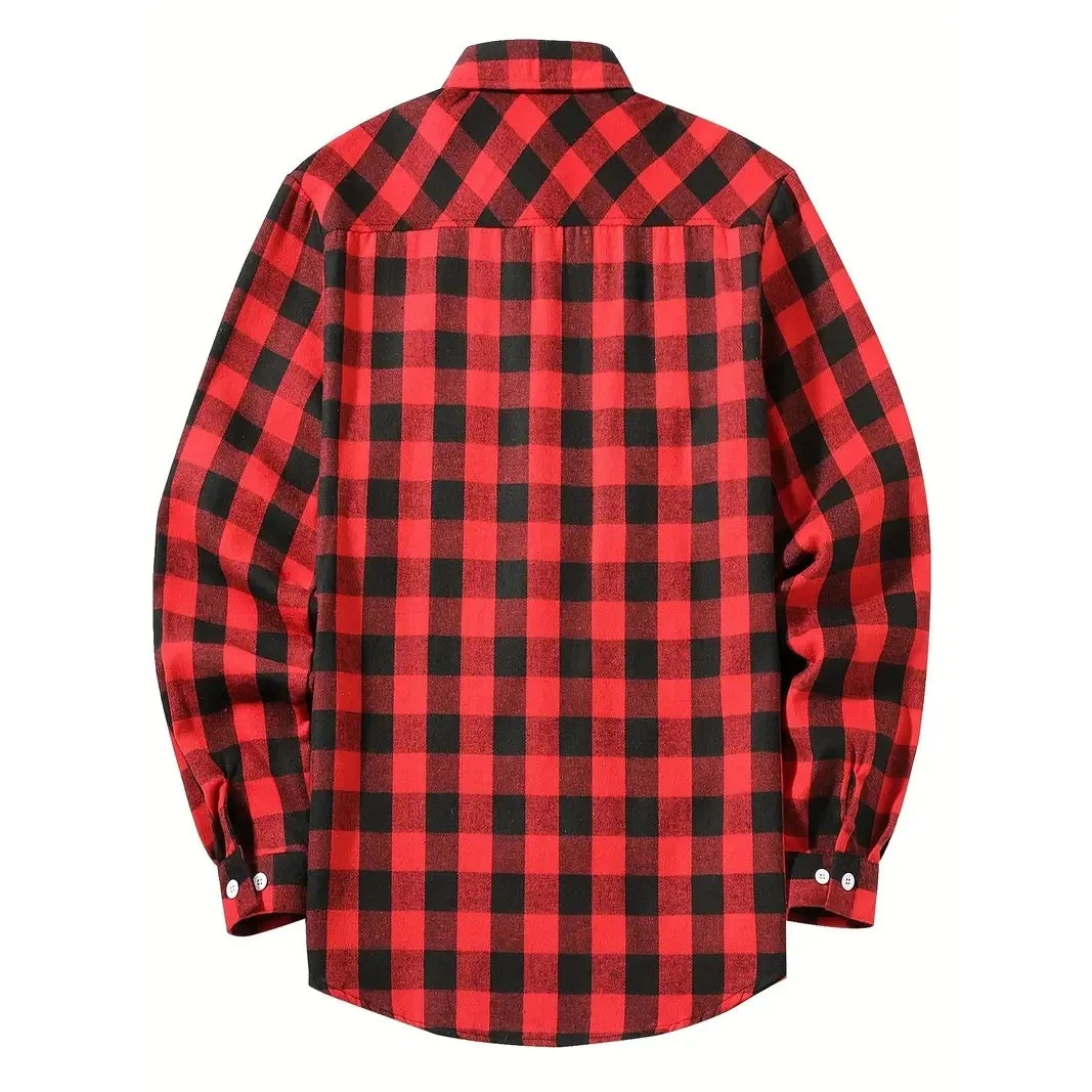 Classic Flannel Plaid Button-Down Shirt - I Love Goods