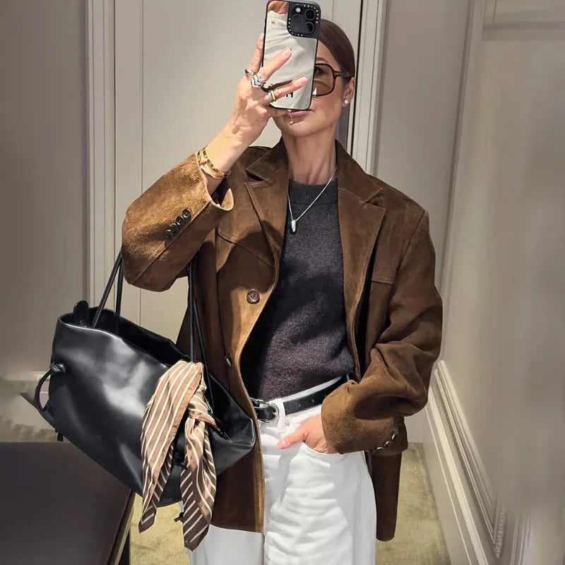 Vintage Suede Blazer for Women - I Love Goods