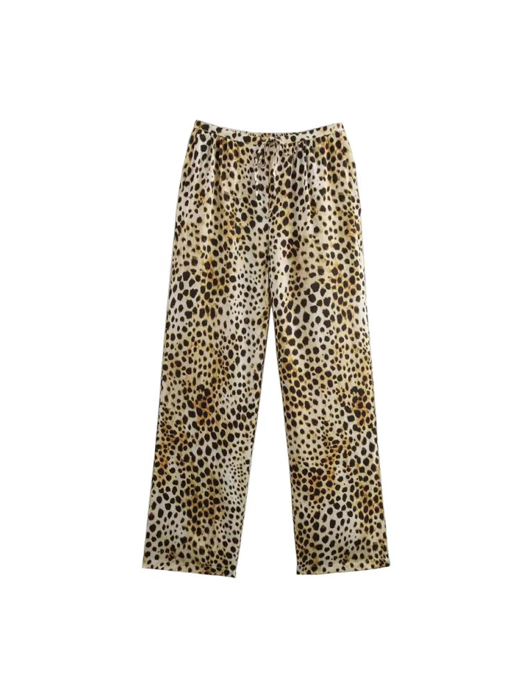 Tie Cami & Wide Leg Animal Print Set - I Love Goods