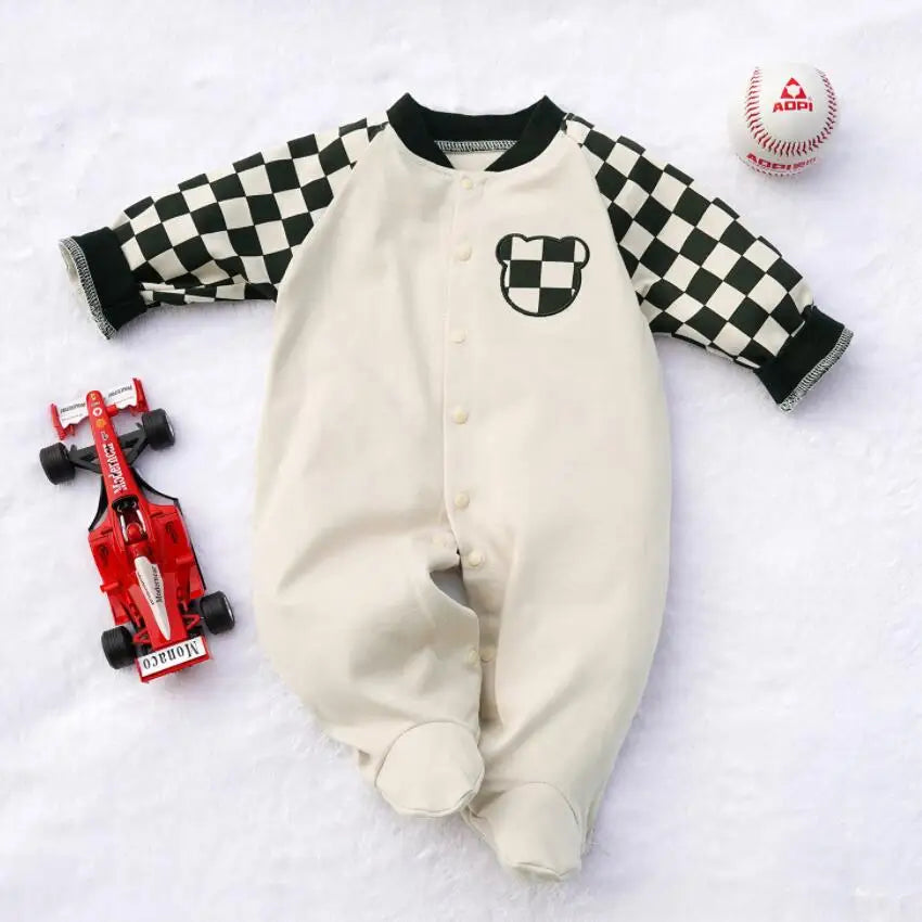 Baseball Style Cotton Coverall (Newborn-Toddler) - I Love Goods
